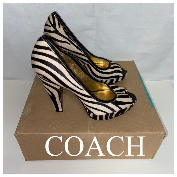 Coach Shoes - Coach Zebra Calf Hair Heel Sz 7.5B